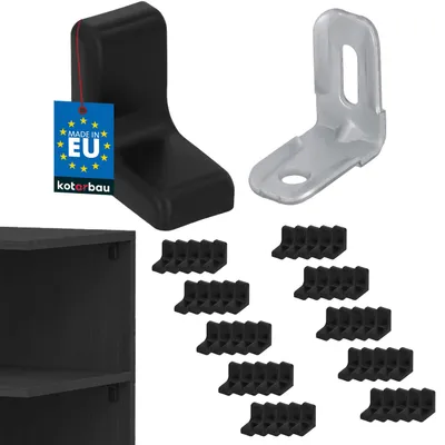 Produktbild von KOTARBAU® 50er Set Metall-Regalbodenträger mit Kunststoffblende für Möbel Schwarz