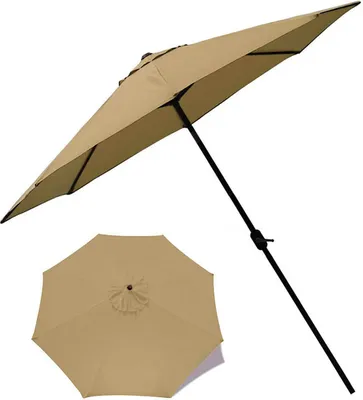 Produktbild von (Beige, 2 m) Ersatzschirm für den Terrassentisch, Ersatzschirm für den Sonnenschirm, Terrassenschirm, Ersatz mit 6 Rippen (nur Abdeckung)