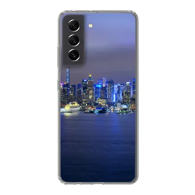 Produktbild von MuchoWow® Handyhülle Schutzhülle Hülle für Samsung Galaxy S21 FE New York - Skyline - Nacht Silikon Softcase Handy Hülle - Mobiltelefonhülle