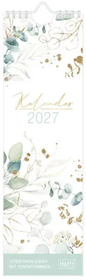 Produktbild von Streifenkalender kompakt Blattgold 2027
