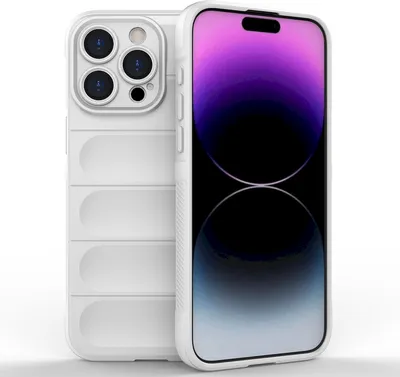 Produktbild von Mobigear Bumpy iPhone 15 Pro Max Hülle Flexibles TPU Backcover - Weiß