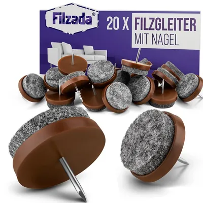 Productafbeelding van Meubelglijders vilt - 20 stuks - Ø 24 mm - Bruin