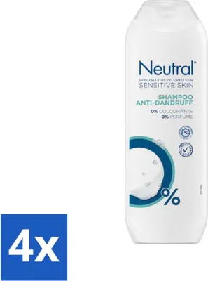 Produktbild von Neutrales Shampoo – Empfindliche Haut – Antischuppen – 0 % Farbstoffe und Parfüm – 250 ml - Vorteilspack - 4 Stücke
