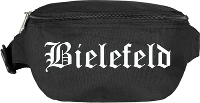 Produktbild von Bielefeld Bauchtasche - Altdeutsch bedruckt - Gürteltasche Hipbag Schwarz
