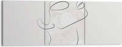 Produktbild von Bild auf Leinwand - Leinwandbild - 3 Teile - Gesicht Linie Skizze - 150x50cm - Wand Bild - Wanddeko - Wandbilder - Leinwanddruck - Bilder - Wanddekoration - Leinwand bilder - Wandbild - CA150x50-5031