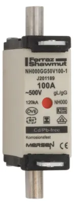 Produktbild von Mersen 1F663.000000 NH000 100A gG 500V NH-Sicherung sgl spannungsfrei