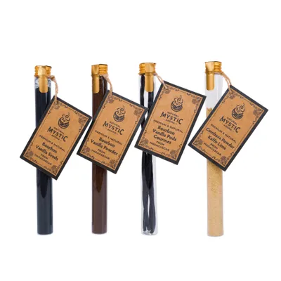 Immagine prodotto di Set alla vaniglia - Dal Madagascar - 80 g - Set regalo - Baccelli di vaniglia Bourbon - Polvere di vaniglia - Semi di vaniglia - Polvere di combava