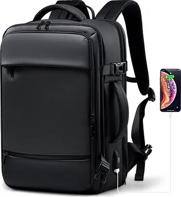 Produktbild von Happyment Rucksack Laptop PRO – Business & Reiserucksack – Anti-Diebstahl – USB-Ladeanschluss – 17,3 Zoll – Schwarz