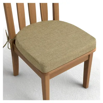 Produktbild von Stuhlkissen für Esszimmerstühle 43 x 40 x 5 cm rutschfeste U-förmige Sitzkissen mit Bändern, dicke Schaumstoffpolster für Küche und Esszimmer (Beige, 1 Stück)