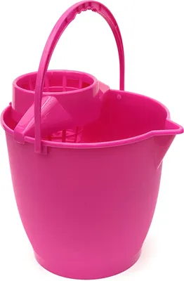 Immagine prodotto di Secchio per la pulizia 10l Rosa Secchio ovale rosa Secchio per mocio con pressa Secchio per acqua in plastica