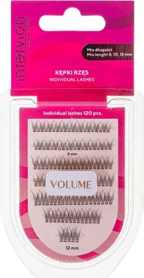 Obrázek produktu pro Inter Vion Sztuczne rzęsy w kępkach mix 8/10/12, 120 sztuk