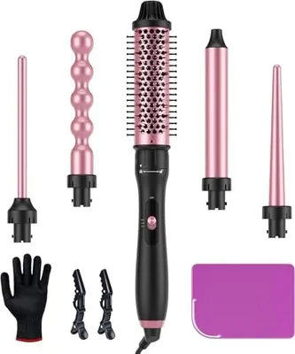 Produktbild von Landot Curling Iron 5-in-1-Set Verschiedene Aufsätze: Wärmebürste 38 mm 4 austauschbare Locken 9-32 große kleine Locken