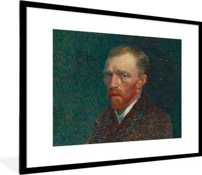 Produktbild von MuchoWow® Gerahmtes Poster Kunst - Van Gogh - Alte Meister - Selbstporträt 80x60 cm - Poster mit Schwarzem Bilderrahmen Wandposter Rahmen Foto Bilder - Schlafzimmer-Dekorationen - Fotoposter