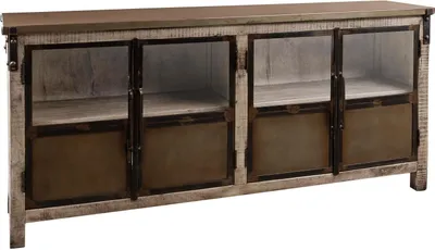 Immagine prodotto di MASSIVMOEBEL24 | credenza in legno di Mango 180x40x90 marrone laccato HEAVY INDUSTRY #250