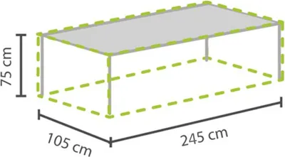 Produktbild von Perel Outdoor Tischschutzhülle 245 x 105 x 75 cm, wasserdicht und UV-beständig, robuste Abdeckung