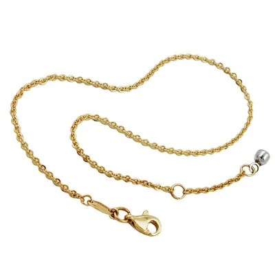 Produktbild von Fußkette 17mm Ankerkette mit Endkugel Weißgold 9Kt GOLD 25cm gold 1,7mm