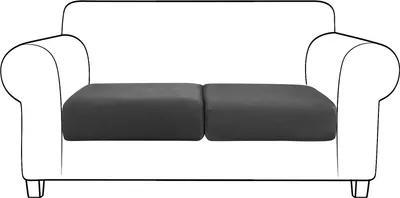 Produktbild von Topchances Samt Sofa Sitzkissenbezug, Elastischer Couch-Kissenbezug 2 Stück Sofakissen Schonbezug Sofasitzbezug Sofa Husse (Schwarz,2 Sitzer)