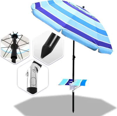 Produktbild von Jopassy Strandschirm Sonnenschirm 210 cm - mit Tasche - Strandschirm Garten Schirm Balkonschirm mit Erdspieß