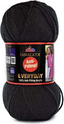 Produktbild von Himalaya Everyday Anti-Pilling Acryl Wolle, Schwarz, 250m/100g, Weich & Langlebig