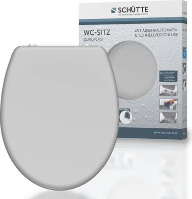 Produktbild von SCHÜTTE Duroplast WC-Sitz GREY, mit Absenkautomatik und Schnellverschluss