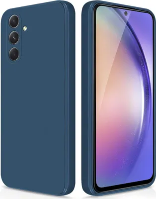 Image de Etui silicone fin pour Samsung Galaxy A54 en silicone liquide, mat, résistant aux rayures bleu