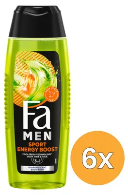 Productafbeelding van 6x Fa Men 3in1 Douchegel Sport Energy Boost (250 ml)