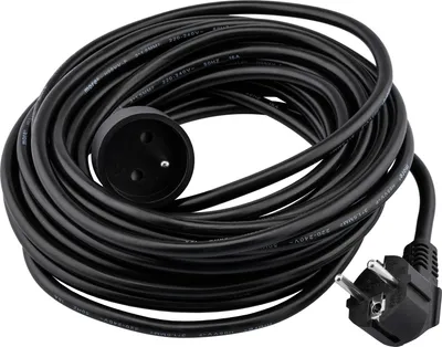 Produktbild von Verlängerungskabel 1 Steckdose 10m mit/ohne 3x1,5mm2 SCHWARZ
