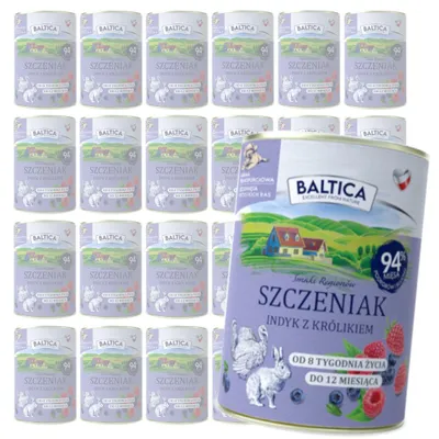 Zdjęcie produktu dla Baltica Indyk z Królikiem 24x400g Bezzbożowa Mokra Karma Dla Szczeniąt