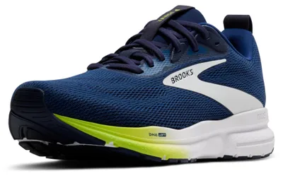 Immagine prodotto di Scarpe da corsa da uomo Brooks M's Trace 4, colore blu navy/blu scuro/verde lime, taglia EU 40, US 7