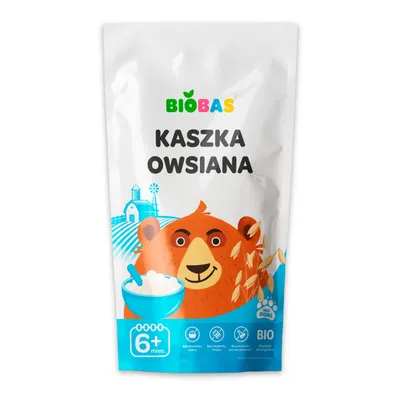 Zdjęcie produktu dla Kaszka Owsiana Bezmleczna EKOLOGICZNA Bez cukru Dla Dzieci 200g / BIOBAS
