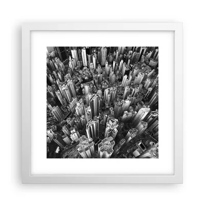 Produktbild von Gerahmtes Poster - Weißer Rahmen - Wolkenkratzer mit Berge - 30x30 cm - Wand Bild - Wanddeko - Wandbilder - Kunstposter - Wandposter - Bilderrahmen - Bilder - Kunstdruck - P2WAC30x30-4453