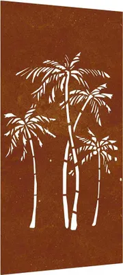 Obrázok produktu pre vidaXL Záhradná dekorácia na stenu 105x55 cm Corten Steel Palm Design