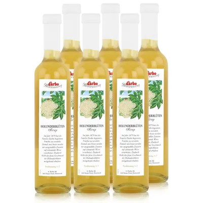 Produktbild von Darbo Holunderblüten Sirup 500ml - Cocktails Milchshakes Kaffeesirup (6er Pack)