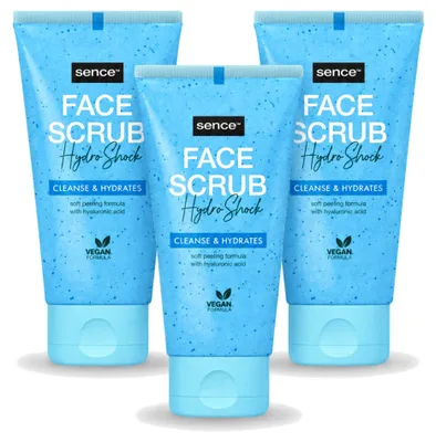 Productafbeelding van 3 x Sence Gelaatsscrub voor alle huidtypes - 150 ml - Voordeelverpakking - 3 stuks