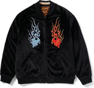 Produktbild von HUF Herren Destructive Skajyan doppelseitige Bomberjacke mit Patches XL