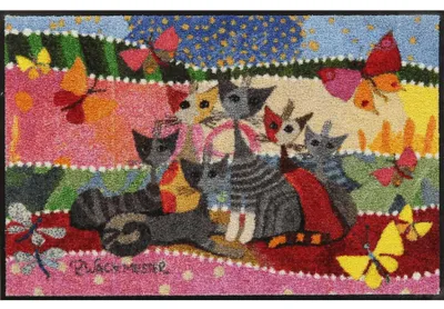 Fußmatte 50x75 cm, buntes Design, waschbar, innen & außen