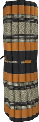 Immagine prodotto di Asianliving Thai Mat Rollable Kapok Filling 200x100x4.5cm Nero Arancione Thai Cushion Meditation Mat Materasso Kapok 301-C04