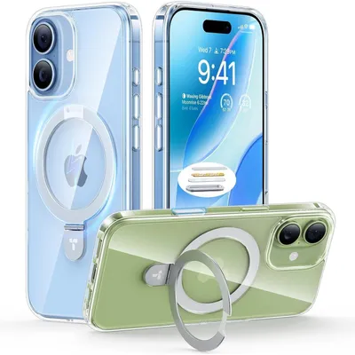 Produktbild von Schutzhülle für iPhone 17 MagSafe Transparent Militärschutz Ständer