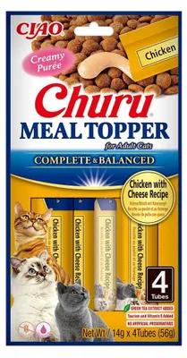 Obrázek produktu pro Churu Cat Meal Topper Chicken with Cheese Recipe 4x14g