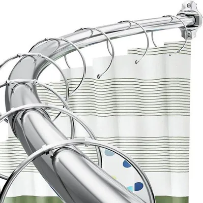 Produktbild von Verstellbare gebogene Duschstang aus rostfreiem Edelstahl - 106-183 cm