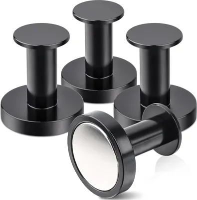 Productafbeelding van Famanu Magneethaken, extra sterk - 4 stuks - zwart