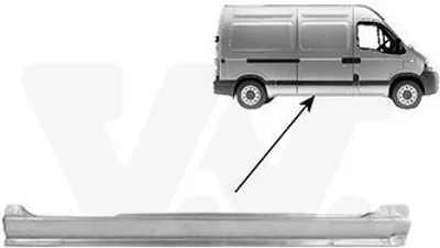 Produktbild von VAN WEZEL Seitenwand Reparaturblech für RENAULT MASTER II Kasten (FD) MASTER II Pritsche/Fahrgestell (ED/HD/UD) MASTER II Bus (JD) für OPEL Movano Bus