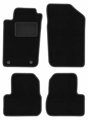 Zdjęcie produktu dla Dywaniki samochodowe welurowe LUX do: Peugeot 206 (1998-2010, hatchback, SW, kombi, CC, cabrio) czarne, z mocowaniami