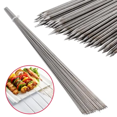 Image de Ensemble de 50 brochettes pour barbecue en acier inoxydable