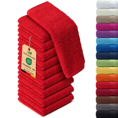 Produktbild von 10er-Set ARIZONA Handtuch-Serie von AR Line – 100% Baumwolle, 500 g/m², 10er-Set Seiftücher 30x30 cm, Rot