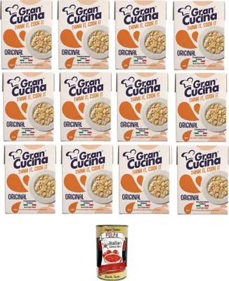 Produktbild von 12x Gran Cucina Crema per Cucinare,Creme auf Pflanzlicher Basis,Sauce zum Kochen Ohne Palmöl,Glutenfrei 200g + Italian Gourmet Polpa di Pomodoro 400g Dose