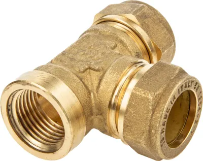 Produktbild von MS-Klemmringverbinder, T-Stück mit IG seitlich - Verschraubung 1/2 x 15 x 15 mm