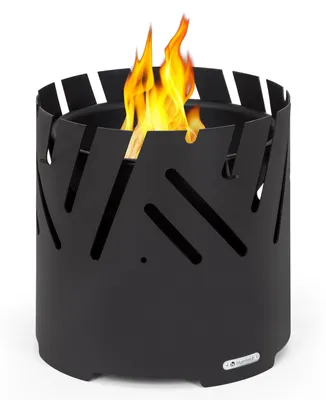 Produktbild von Blumfeldt Feuerschale mit Grillrost, Outdoor Stahl-Feuerschale Groß für Balkon & Camping, Mobile Feuerschale, Feuerschalen mit Standbasis, Wetterfeste Feuerschale für den Garten, Runde Feuerstelle