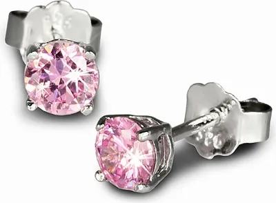 Produktbild von SilberDream Ohrstecker für Damen 925 Silber rosa Zirkonia Ohrringe 3mm SDO713A