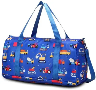 Produktbild von Unyqoos® Kinder-Sport- und Reisetasche, wasserabweisendes Nylon, 280 g, mit Nassfach und abnehmbarem Schulterriemen – Schwimm- & Weekender-Tasche